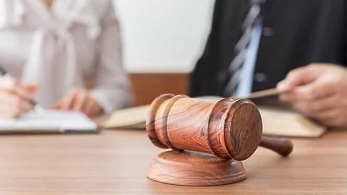 justice gavel on a table
