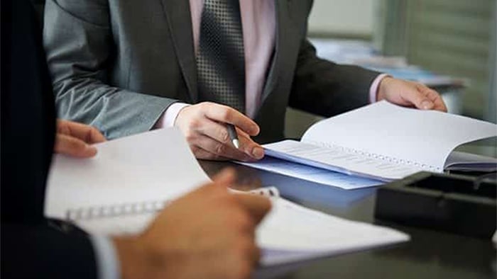 personal injury lawyers looking over documents