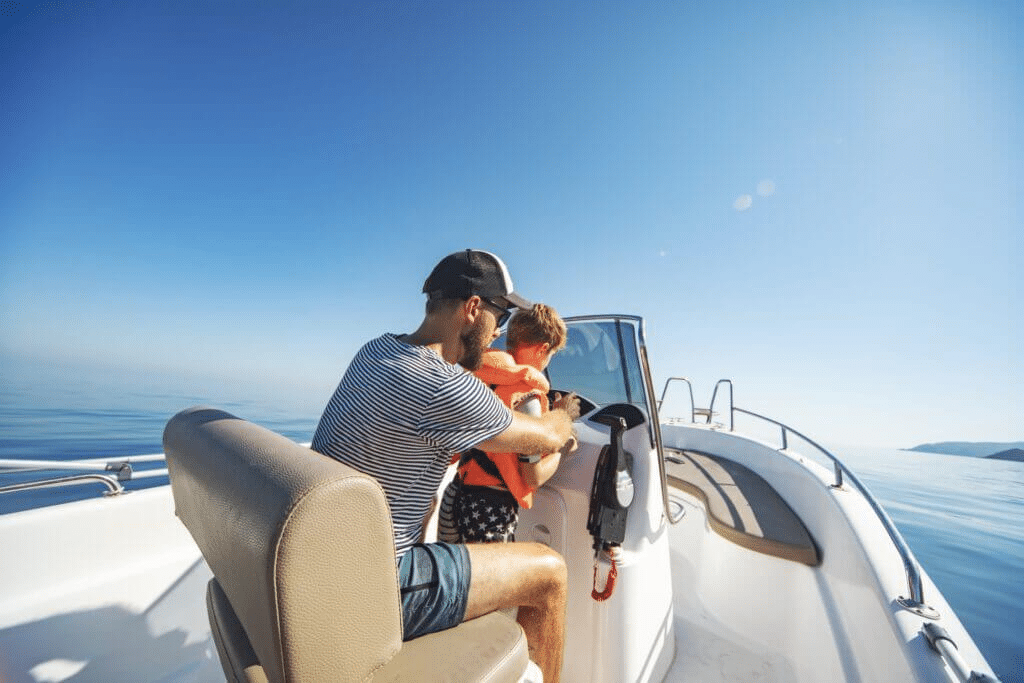 Driving Boat with Child