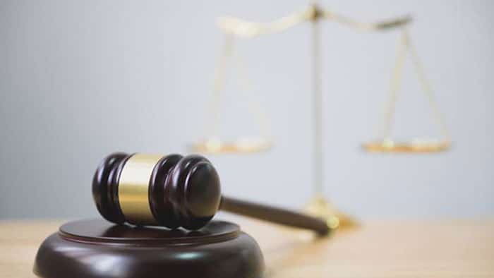 justice gavel on table