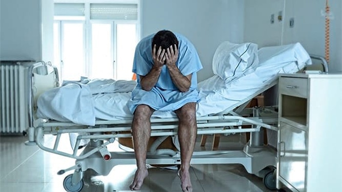 Man injured in hospital