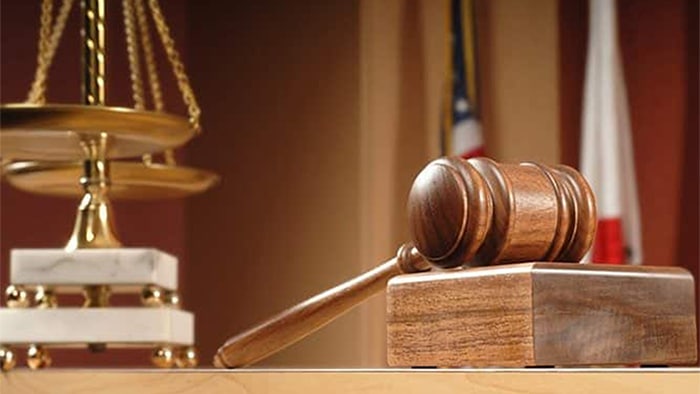 Justice gavel on court stand