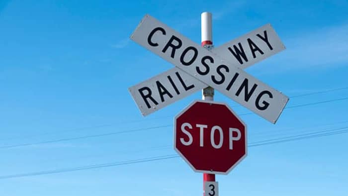 Railroad crossing sign