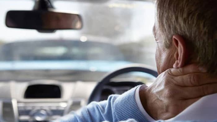 Man with whiplash after a car accident