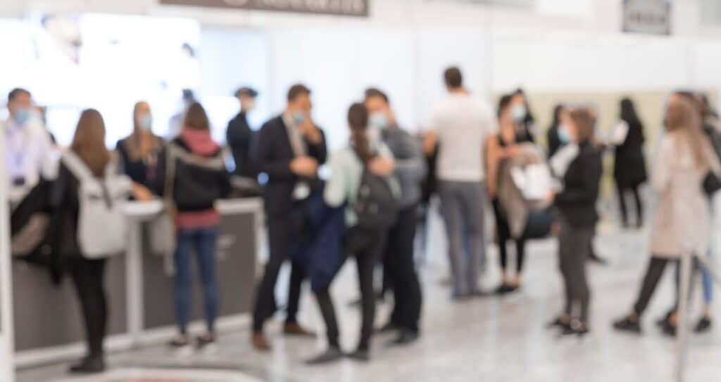 Blurred Image of People at Trade Show