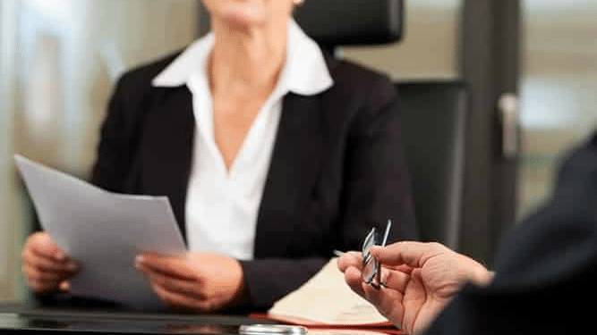 Client and lawyer discussing