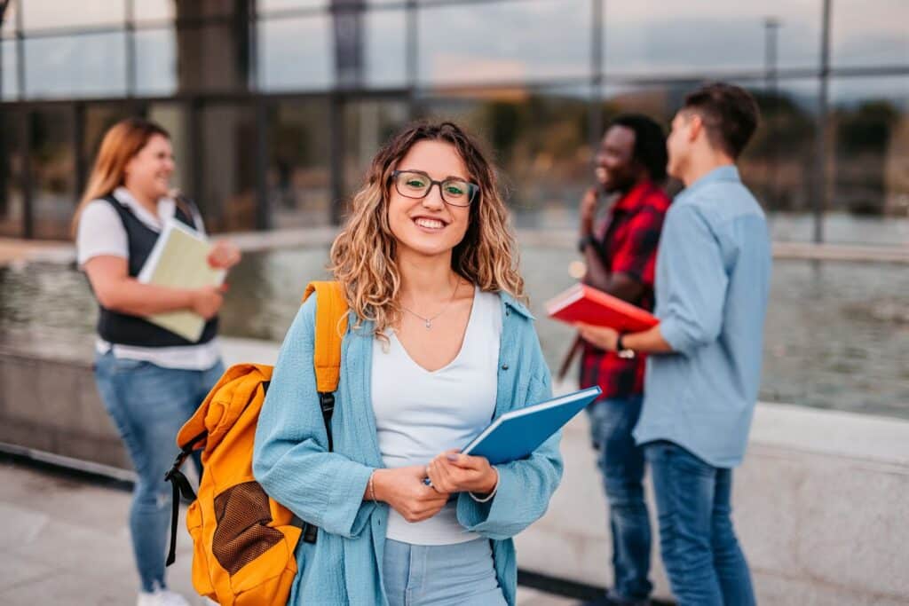 smiling female student at a university