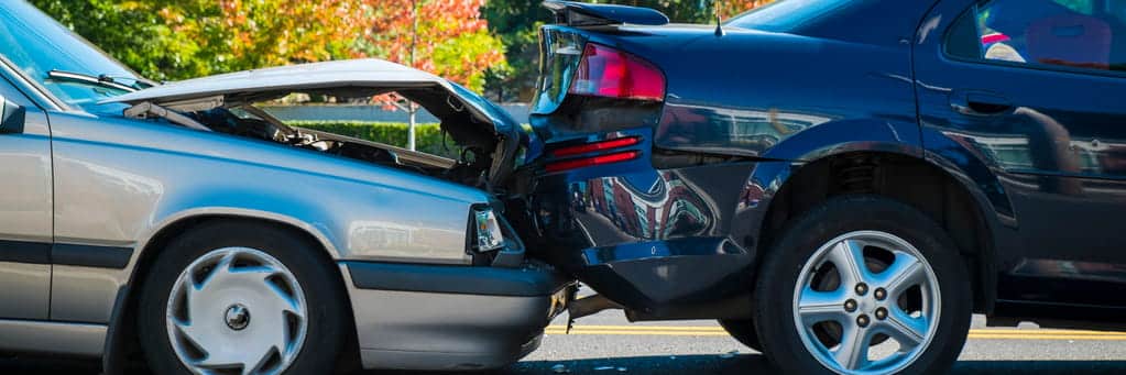 a rear end collision between two vehicles