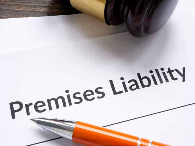 A piece of paper that reads: "premises liability. "