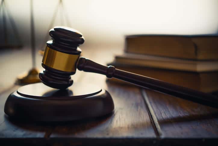 A gavel on a casino personal injury attorney's desk. 