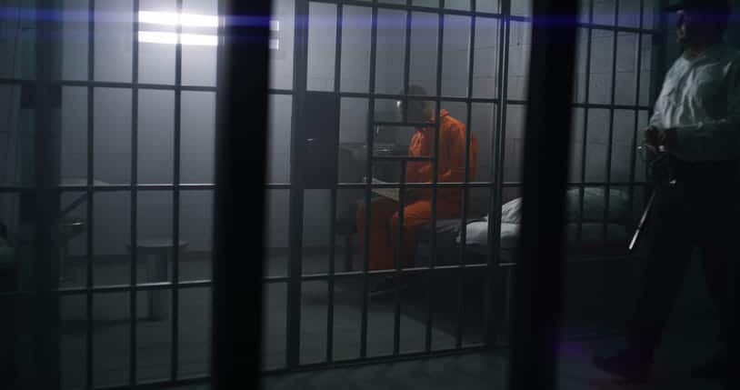 An inmate sitting in a jail cell after being convicted for a car accident.