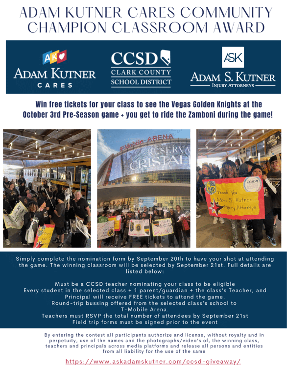 In The News 8 Flyer from adam kutner cares community champion classroom award 2023.