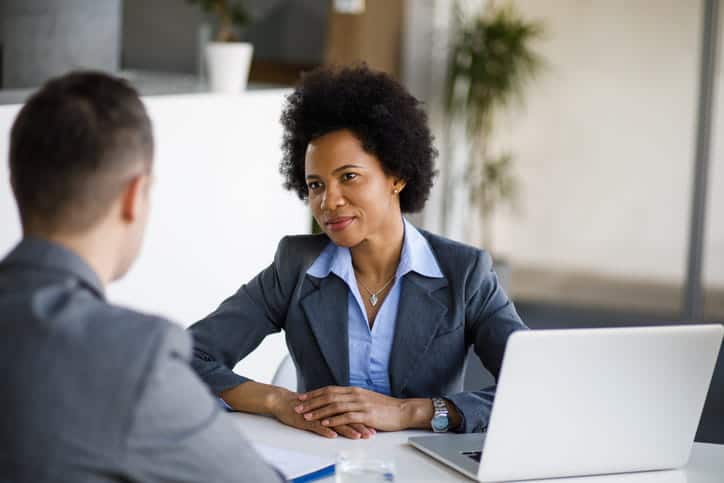Sunrise Manor 12 A client speaks to his personal injury attorney.