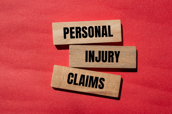 Macdonald Highlands 12 Wooden blocks that read "personal injury claims. "