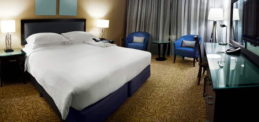 A hotel room.