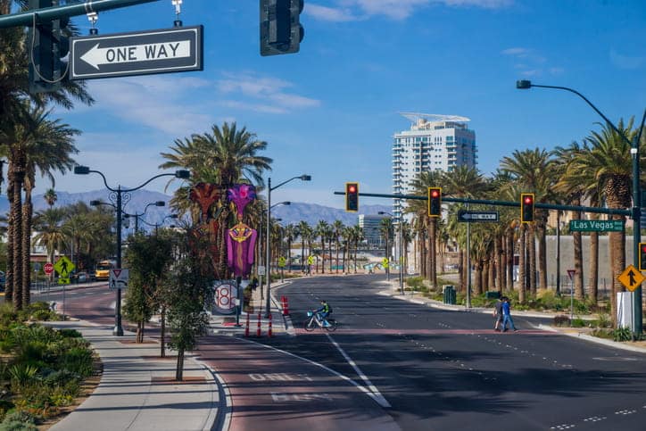 An intersection in las vegas.